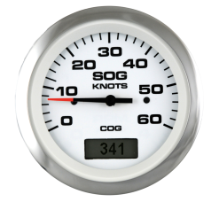 Allpa Lido Pro GPS Snelheidsmeter 30 Knopen Wit Met RVS-rand