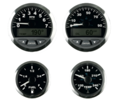 Allpa Matrix Brandstofmeter (primary) 2 Zwart Met RVS-rand