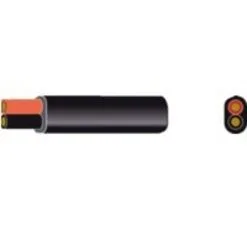 Automarine Platte Pvc Kabel Zwart 2x0.75mm² Rood/zwart