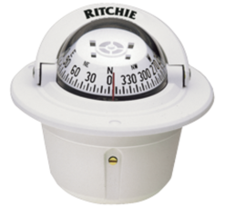 Ritchie Kompas Model Explorer F-50W 12V Inbouwkompas RoosDiameter69 9mm / 5Graden Wit