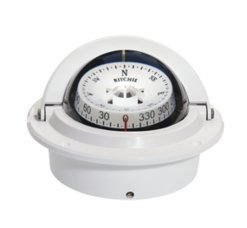 Ritchie Kompas Model Voyager F-83W 12V Inbouwkompas RoosDiameter76 2mm / 5Graden Wit