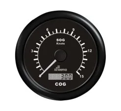 Wema GPS Speedometer 0-15 Kn Zwart Incl. Antenne