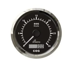 Wema Silver Serie GPS Speedometer 0-30 Kn Zwart Incl. Antenne